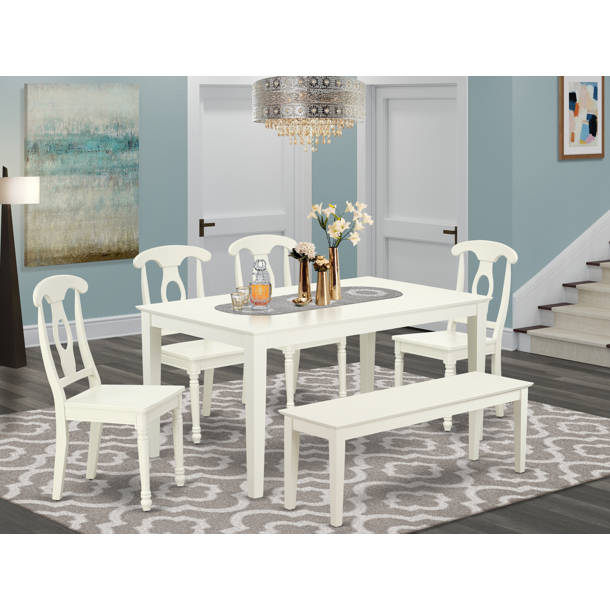 August Grove® Kristian 6 Piece Rubberwood Dining Set Wayfair